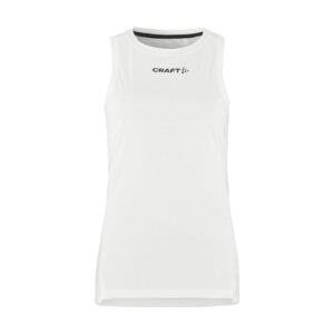 Esqueleto Craft Rush 2.0 Singlet blanco para mujer vista de frente sobre fondo blanco