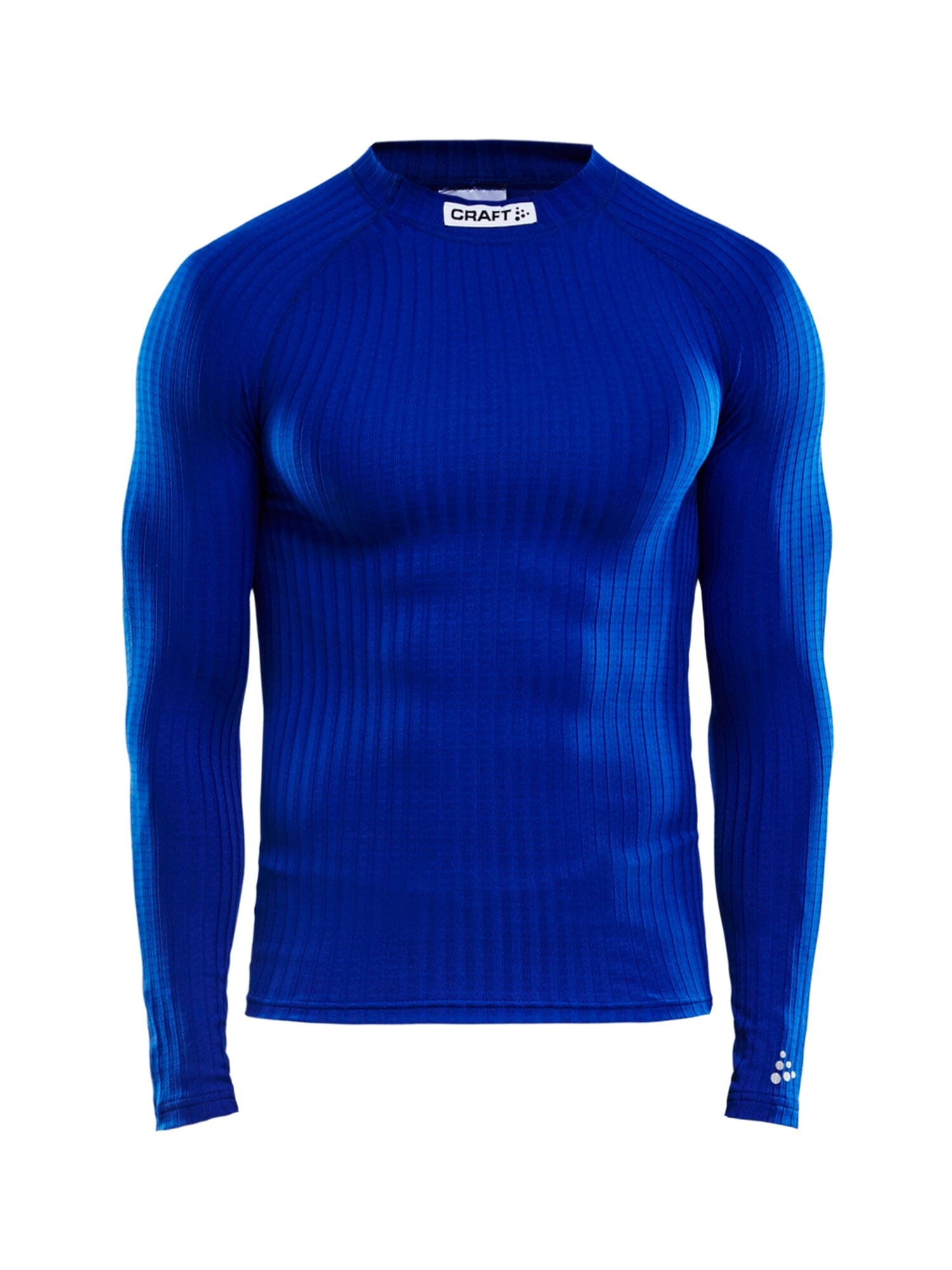 azul img 1 Camiseta Craft Progress Baselayer manga larga azul cobalto vista de frente sobre fondo blanco