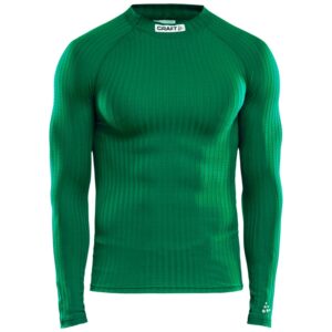 Camiseta Craft Progress Baselayer manga larga verde vista de frente sobre fondo blanco