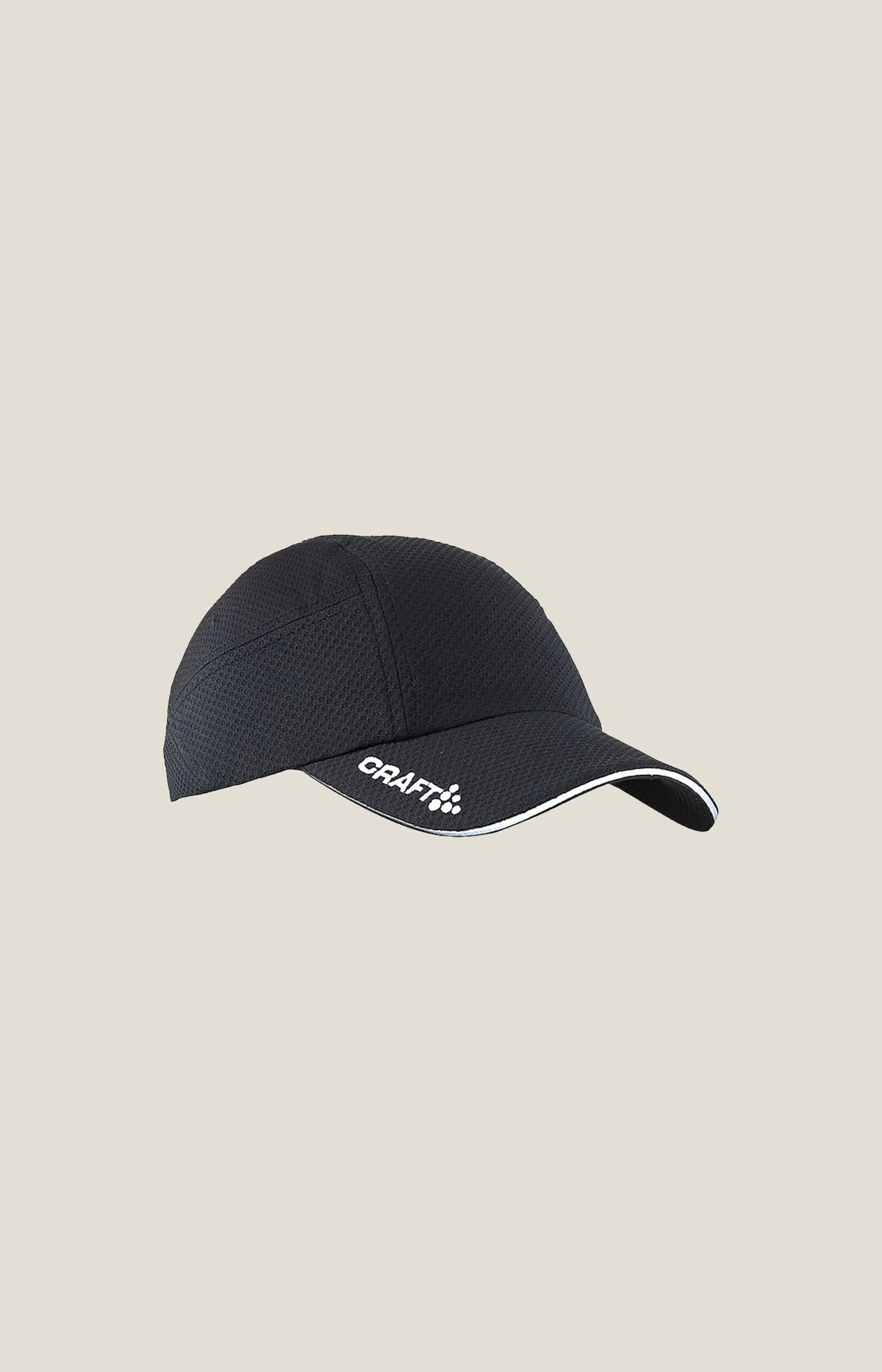 negro img 1 Gorra para correr Craft Running Cap negra vista de frente con logo Craft